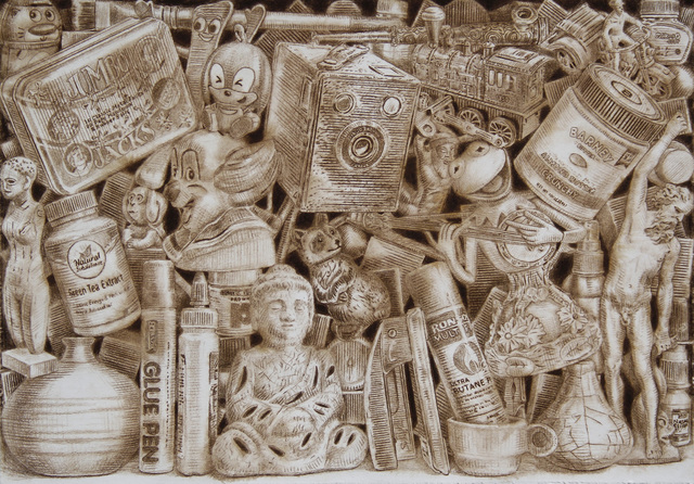 Jairo Alfonso, ‘74’, 2017, Drawing, Collage or other Work on Paper, Watercolor pencil on paper, Galería Artizar
