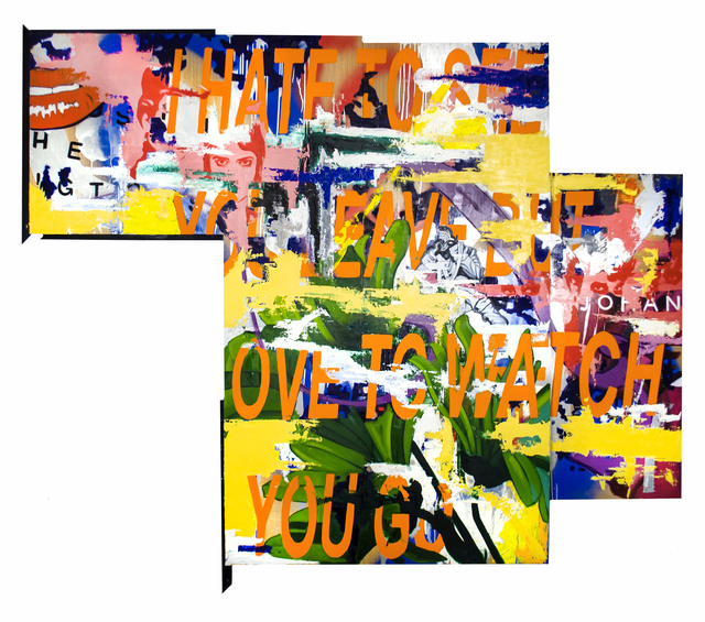 John Grande, ‘John Grande, I Hate to See You Leave But I Love to Watch You Go’, 2018, Painting, Oil, spray and enamel paint on constructed board, Oliver Cole Gallery