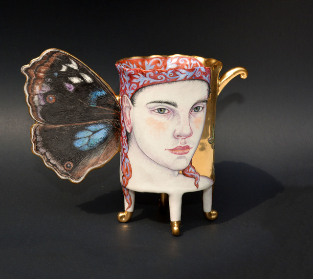 Irina S. Zaytceva, ‘Junonia’, 2018, Sculpture, Porcelain, over glaze painting, gold luster, Duane Reed Gallery