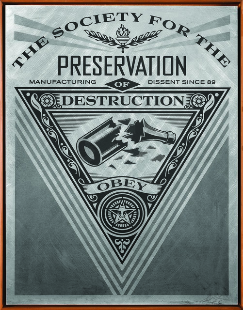 Shepard Fairey, ‘Society of Destruction’, 2015, Print, Screen print on metal (aluminium), Underdogs Gallery