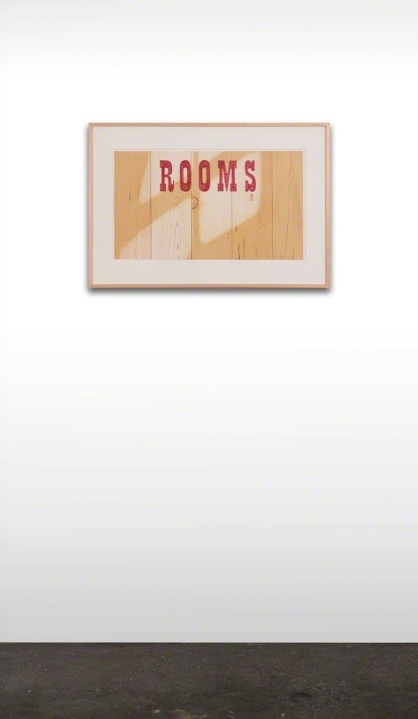 Ed RUSCHA
Rooms, 1996
Acrylic on Lithograph, Framed
16 x 28 inches Ed RUSCHA
Rooms, 1996
Acrylic on Lithograph, Framed
16 x 28 inches