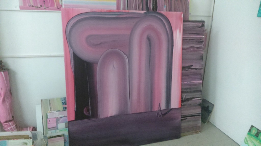 Work on display in the artist's studio. Work on display in the artist's studio.