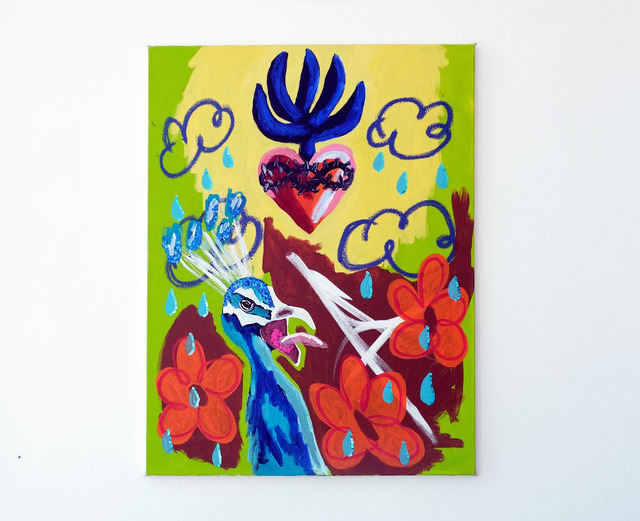 Eilen Itzel Mena, ‘Lagrimas, Milagros y Amor’, 2020, Painting, Acrylic, Oil Sticks, Sequins on Canvas, Superposition