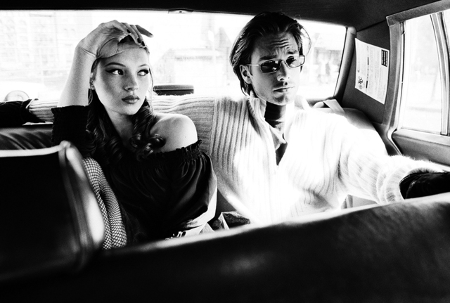 Stephanie Pfriender Stylander, ‘Kate Moss and Marcus Schenkenberg (Cool), Harper's Bazaar Uomo, New York’, 1992, Photography, Archival Pigment Print, Staley-Wise Gallery