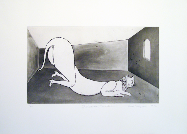 Louise Bourgeois, ‘Champfleurette, the white cat’, 1994, Print, Drypoint, etching, aquatint, Marlborough New York