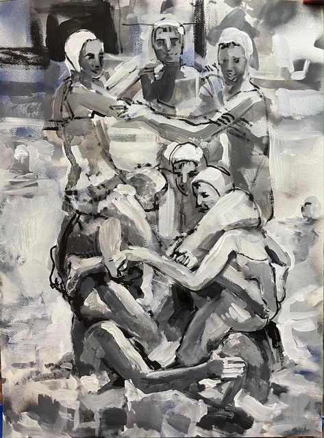 Grant Drumheller, ‘Pool Tower’, 2021, Drawing, Collage or other Work on Paper, Mixed media on paper, Prince Street Gallery