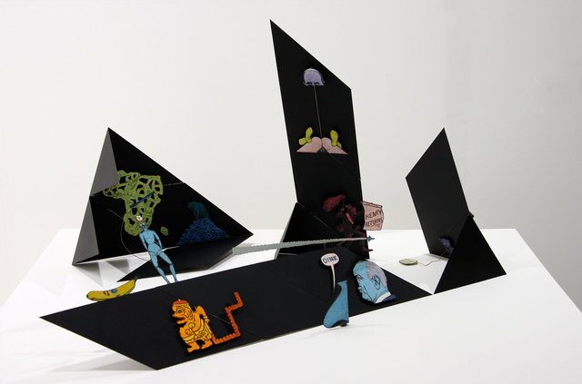 Öyvind Fahlström, ‘Black House’, 1968, Sculpture, Variable structure, magnetic elements, Enamel and tempera on metal, vinyl, Aurel Scheibler