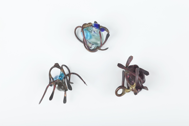 Claire Falkenstein, ‘Three copper and glass pendants’, ca. 1962, Didier Ltd.