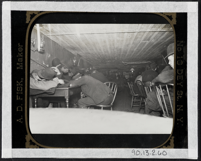 Jacob A. Riis, ‘Bandit's Roost -- In a stale beer dive in cellar -- flashlight at 3 a.m.’, ca. 1890, Museum of the City of New York