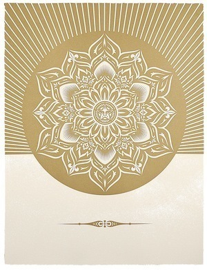 Shepard Fairey (OBEY), ‘Obey Lotus Diamond (White & Gold)’, 2013, Paul Stolper Gallery