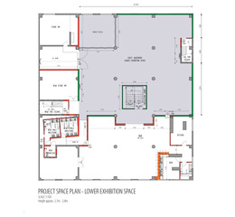 This is your floor plan for the Project Space at MOAD. Use it to plan your proposed exhibition and to indicate where the artworks will be installed. It is recommended to select a maximum of 30 artworks to display in your exhibition. Please include all these details in your proposed floor plan that should be included in your entry. Take into account the amount of artworks and sizes of the artworks that you select and if they are able to all fit into the Project Space. This is your floor plan for the Project Space at MOAD. Use it to plan your proposed exhibition and to indicate where the artworks will be installed. It is recommended to select a maximum of 30 artworks to display in your exhibition. Please include all these details in your proposed floor plan that should be included in your entry. Take into account the amount of artworks and sizes of the artworks that you select and if they are able to all fit into the Project Space.