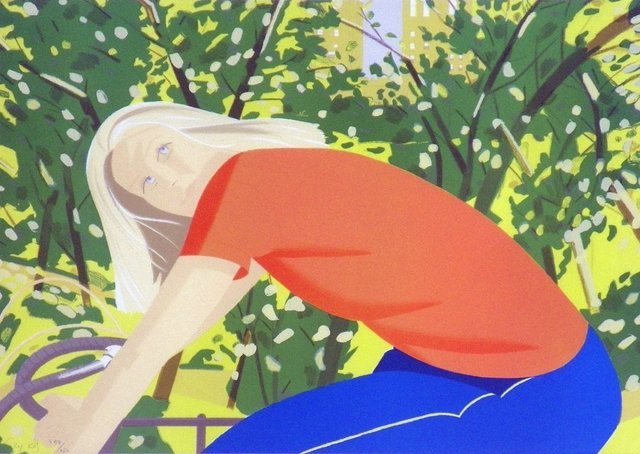 Alex Katz, ‘Bicycle Rider’, 1983, Print, 17 color lithograph, Vertu Fine Art