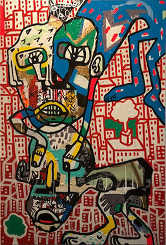RAE, ‘Cheese Tickets ’, 2011, Painting, Mixed Media on Canvas, End to End Gallery