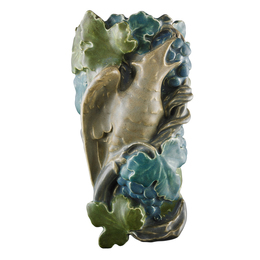 Large Faience Wall Pocket With Crow, Cincinnati, OH