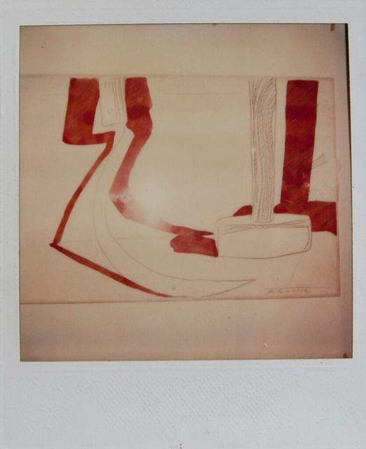 Andy Warhol, ‘Andy Warhol, Hammer and Sickle Painting Detail, Polaroid Photograph, 1977’, 1977, Photography, Polaroid, Hedges Projects