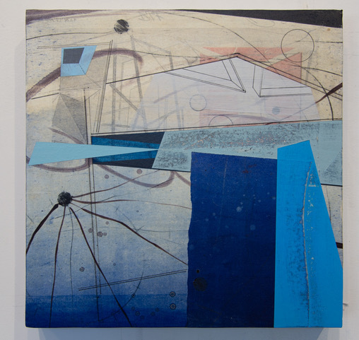 David Collins, ‘Scaffold 2’, 2021, Painting, Acrylic and oil on paper mounted on panel, Susan Eley Fine Art