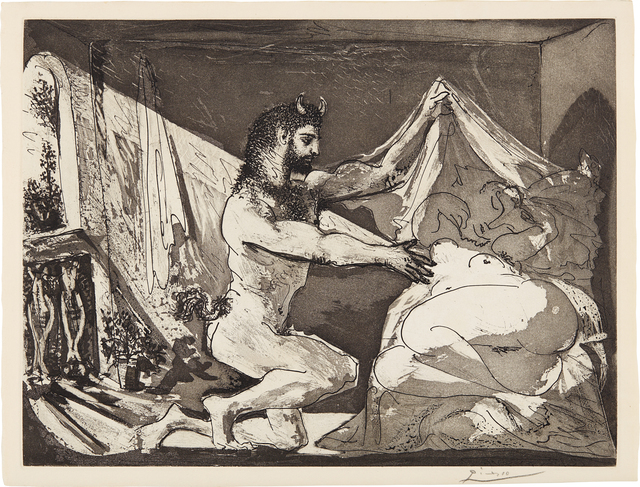 Pablo Picasso, ‘Faune dévoilant une femme (Faun Revealing a Woman), plate 27, from La Suite Vollard’, 1936, Phillips