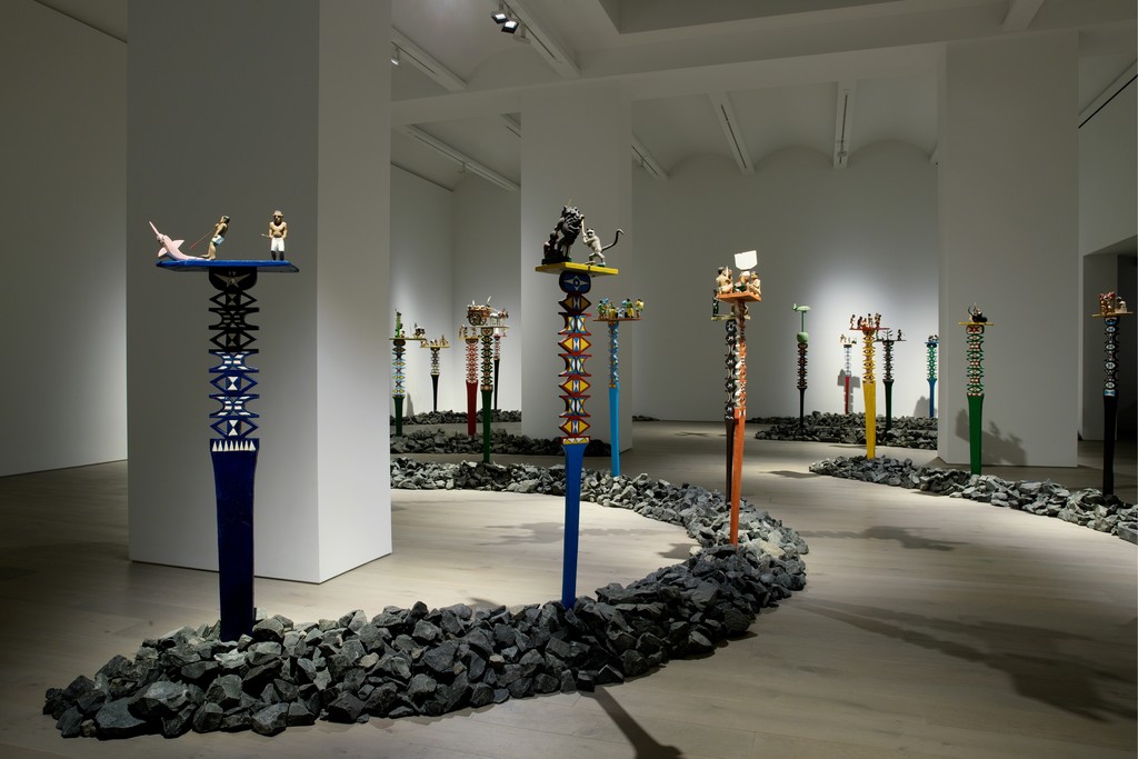 View of the exhibition Aloalo, Mahafaly Sculptures of the Efiaimbelos, Perrotin New York (June 28 - August 17, 2018)© Photo: Guillaume Ziccarelli. Courtesy of the artist & Perrotin View of the exhibition Aloalo, Mahafaly Sculptures of the Efiaimbelos, Perrotin New York (June 28 - August 17, 2018)© Photo: Guillaume Ziccarelli. Courtesy of the artist & Perrotin