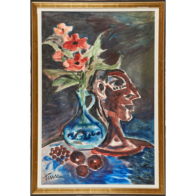 Jens Jensen Untitled (Still Life with Head and Flowers) (second half