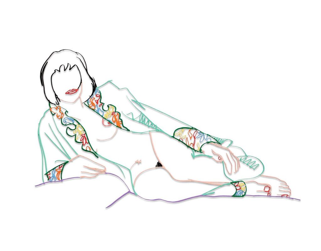 Tom Wesselman - Monica Lying On One Elbow With Robe