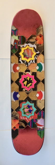 Jill Ricci, ‘Rose Colored Glasses’, 2020, Painting, Mixed media on skatedeck, Parlor Gallery
