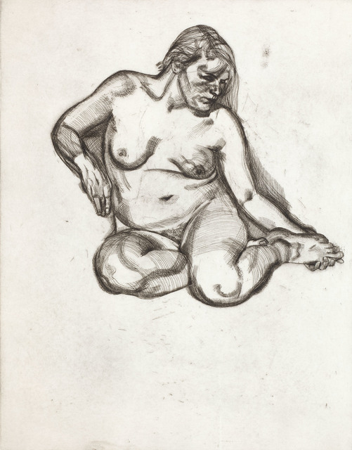 Lucian Freud, ‘Girl Holding Her Foot’, 1985, Print, Etching, Joanna Bryant & Julian Page