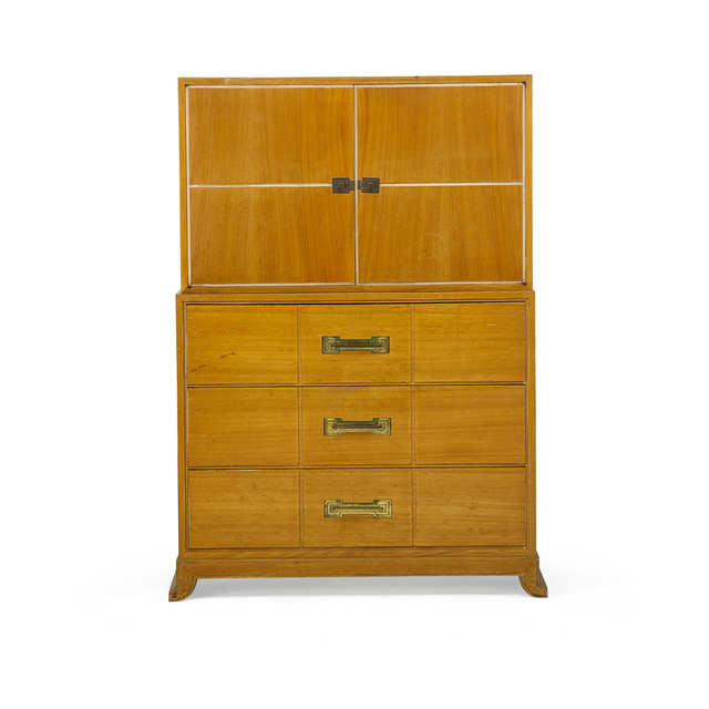 Tommi Parzinger, ‘Tommi Parzinger For Charak Modern Chest On Chest’, 1940s, Design/Decorative Art, Bleached mahogany with brass handles, USA, Rago/Wright