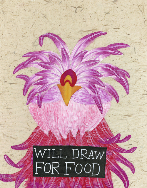 Fung Kuen Suet, Michelle, ‘Artist Mugshot: Polish Buff Laced Chicken’, 2018, Painting, Mixed Media on Cloud-dragon Handmade Paper, Contemporary by Angela Li