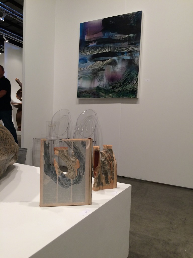 Painting by Chris Trueman, Carved Book Sculptures by Jessica Drenk Painting by Chris Trueman, Carved Book Sculptures by Jessica Drenk