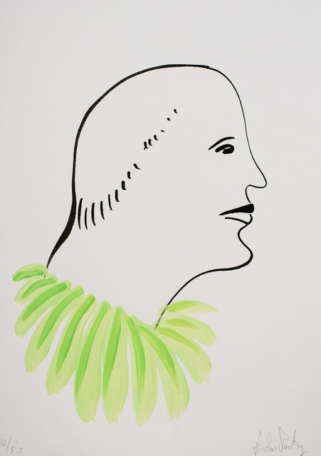 Nicolas Party, ‘Untitled (Green)’, 2016, Painting, Acrylic on Xerox, uniquely painted, Lougher Contemporary