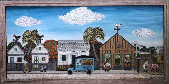 Mario Sanchez, ‘Bicentennial Americana #2’, ca. 1970, Painting, Paint on wood panel with wooden pieces, Art Market Liaison