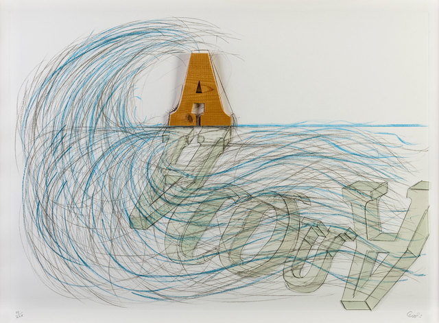 Mario Ceroli, ‘Acqua’, 1991, Print, Litograph, etching and wood and glass application, ArtRite