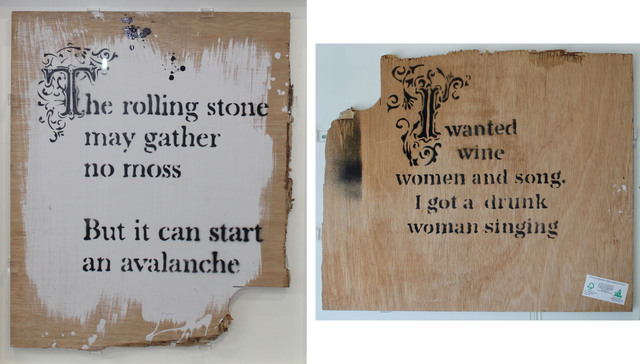 Banksy, ‘The Rolling Stone May Gather No Moss…’, 2007, Painting, Spray Paint and emulsion on wood, Taglialatella Galleries