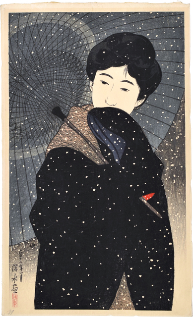 Itō Shinsui, ‘Twelve Images of Modern Beauties: Snowy Night’, ca. 1923, Scholten Japanese Art