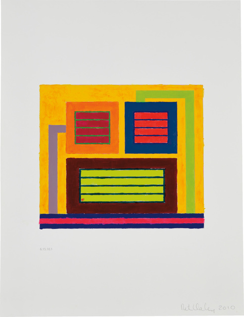 Peter Halley, ‘Untitled (6.15.10.1)’, 2010, Drawing, Collage or other Work on Paper, Acrylic and Day-Glo acrylic on digitally printed paper, Visioner