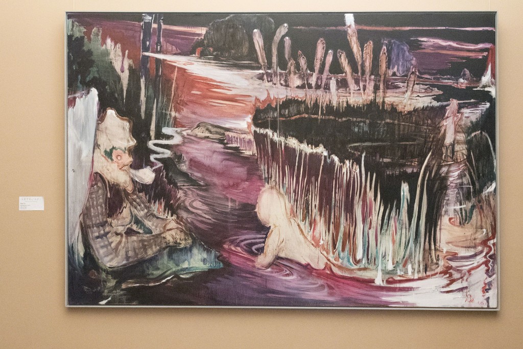 Nachtfischen II, 2018, Oil on canvas, 120 x 175 cm, the feature work of the exhibition Nachtfischen II, 2018, Oil on canvas, 120 x 175 cm, the feature work of the exhibition