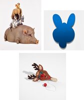 Jeff Koons - Stacked; Kangaroo Mirror Box (Blue); and Paddle Ball Game