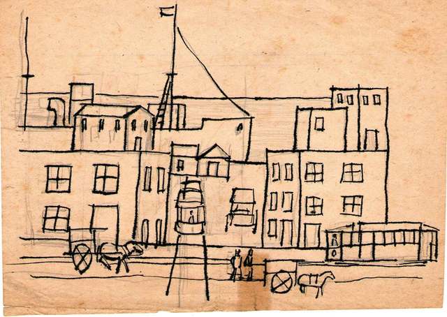 Joaquín Torres-García, ‘Paisaje urbano’, Drawing, Collage or other Work on Paper, Ink on paper, Galería de las Misiones