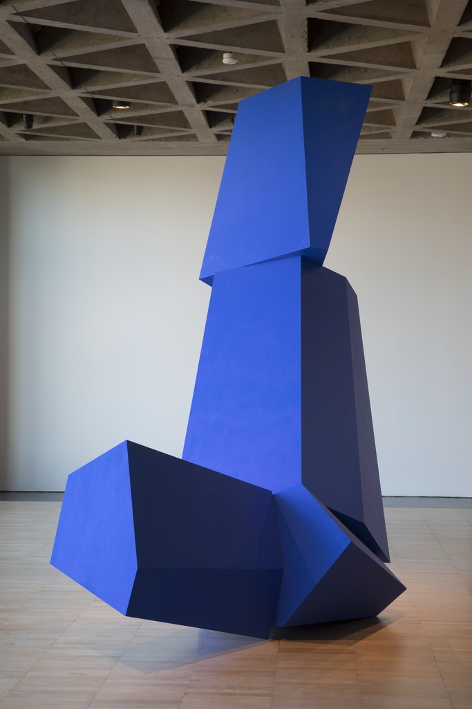 Joel Shapiro, Really Blue (after all), 2016. Wood and casein. Courtesy of the artist. © 2018 Joel Shapiro/Artists Rights Society (ARS), New York Joel Shapiro, Really Blue (after all), 2016. Wood and casein. Courtesy of the artist. © 2018 Joel Shapiro/Artists Rights Society (ARS), New York