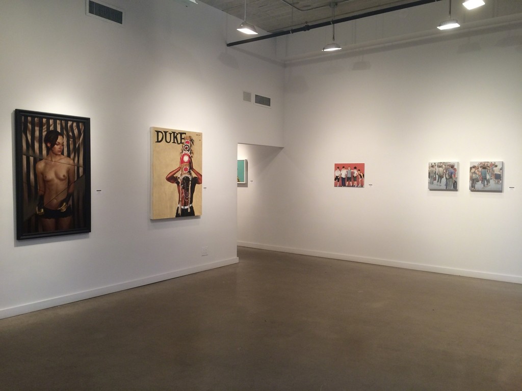 From left: Aaron Nagel "Axes", Fahamu Pecou "Crown.Royal", Cobi Moules "Untitled (Summer Shoot 4). Mary Henderson "Marchers I and II" From left: Aaron Nagel "Axes", Fahamu Pecou "Crown.Royal", Cobi Moules "Untitled (Summer Shoot 4). Mary Henderson "Marchers I and II"