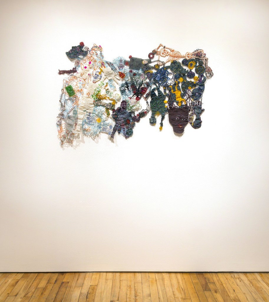 Joyce J. Scott, "Nuanced Veil" 2016, Seed beads, wire, and thread, 35 x 52 1/2 inches Joyce J. Scott, "Nuanced Veil" 2016, Seed beads, wire, and thread, 35 x 52 1/2 inches
