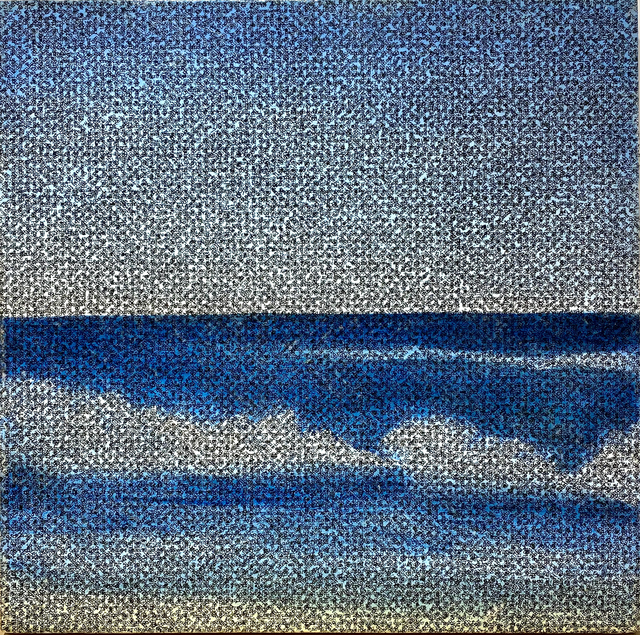 robbin murphy, ‘Untitled, Xenophon, Ocean’, 1990, Painting, Acrylic on canvas with xerox transfer collage, Woodward Gallery