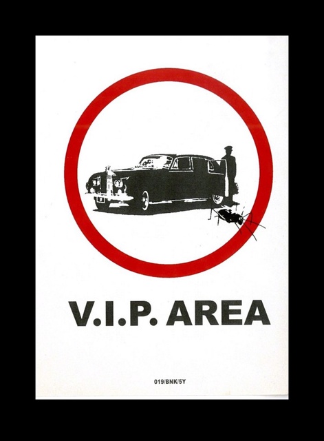 Banksy, ‘V.I.P. Area’, 2004, Print, Original digital print sticker on fasson backing. unframed., Alpha 137 Gallery Gallery Auction