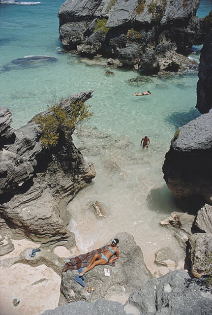 Slim Aarons, ‘On The Beach In Bermuda, 1967: Sunbathing and swimming at a beach in Bermuda’, 1967, Staley-Wise Gallery