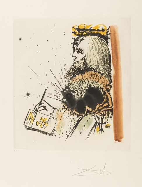 Salvador Dalí, ‘Portrait de Calderón (from Calderón: La Vie est un songe) (M&L 515a; Field 73-1-D)’, 1971, Print, Etching with aquatint printed in colours, Forum Auctions
