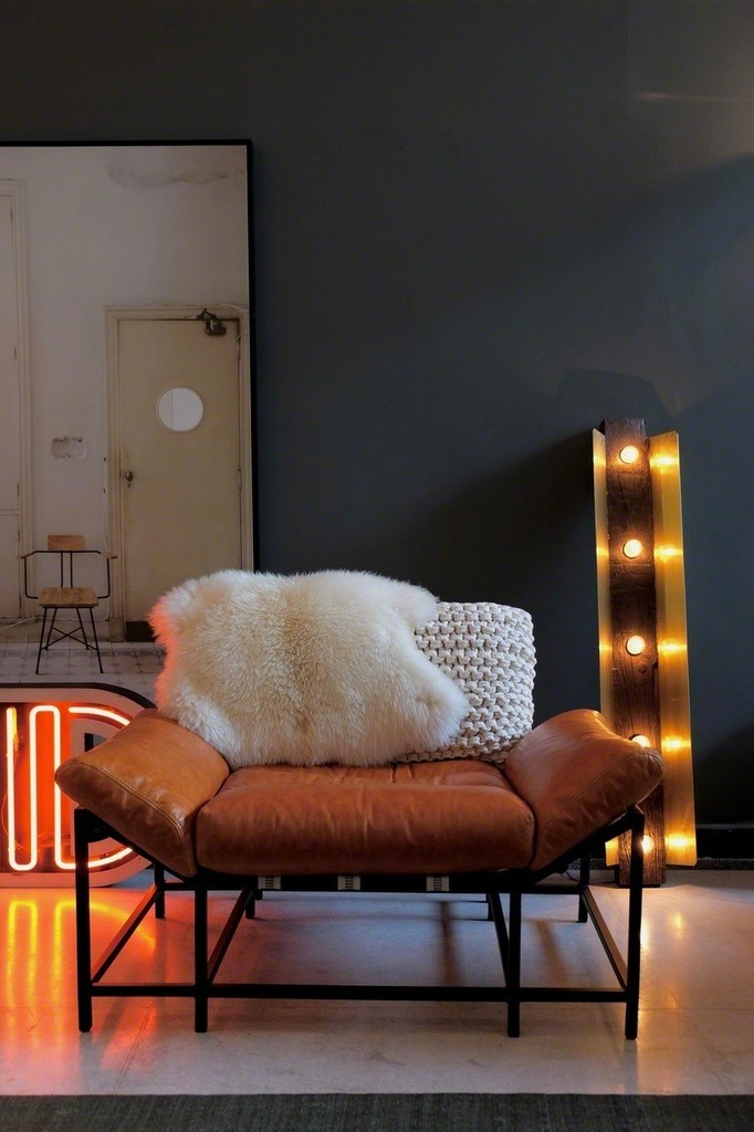 STRIPES armchair and DORMENTE light fixture STRIPES armchair and DORMENTE light fixture