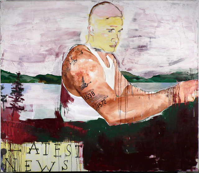 Jack Balas, ‘LATEST NEWS (IF WORDS COULD TALK)’, 2018, Painting, Oil and enamel on canvas, William Havu Gallery
