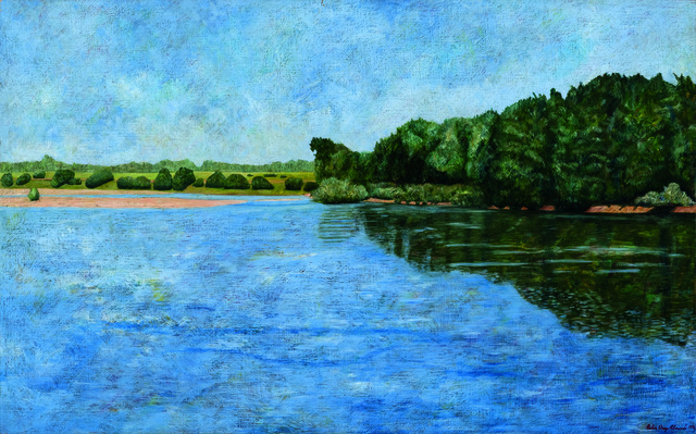 Pedro Diego Alvarado-Rivera, ‘Vista del Rio Loira, Francia. (Loire River View, France) ’, 1998, Painting, Oil on linen, Ruiz-Healy Art