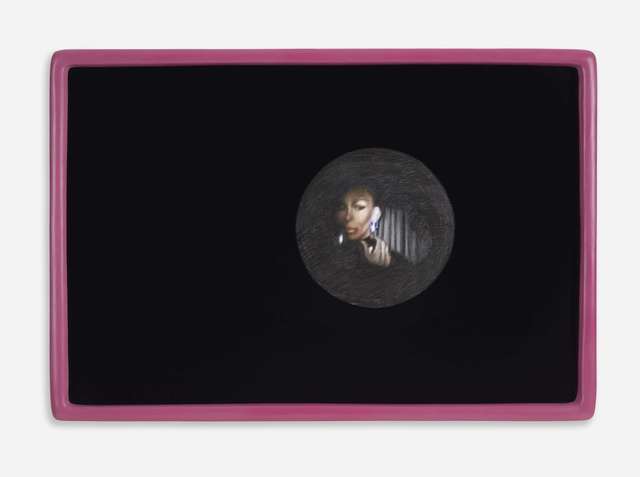 Nina Mae Fowler, ‘Consuela Cosmetic’, 2020, Drawing, Collage or other Work on Paper, Coloured pencil on paper, hand painted glass, bespoke frame, Cob