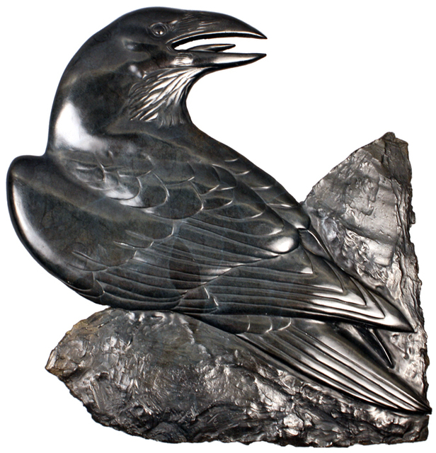 Tony Angell, ‘Raven from the Wall’, 2008, Sculpture, Bronze, Foster/White Gallery